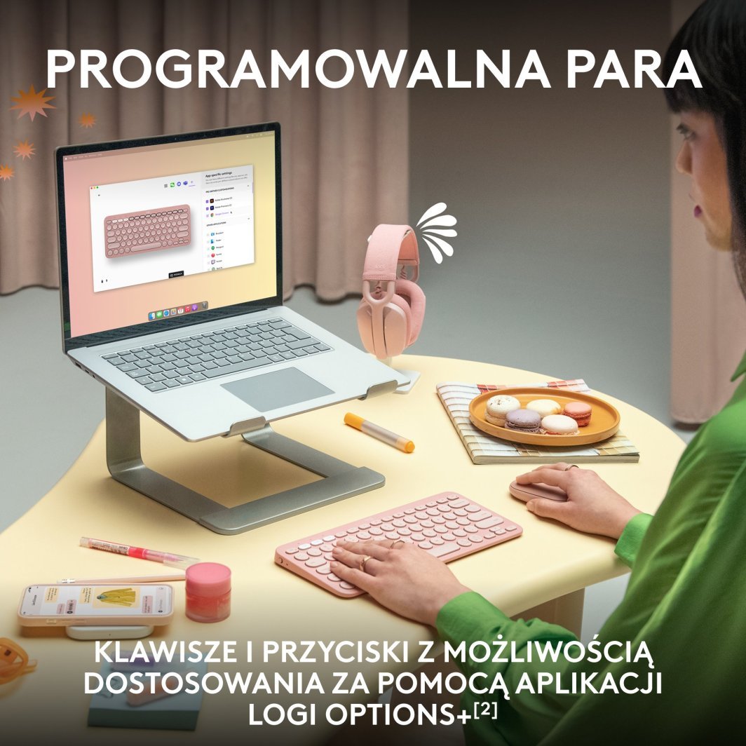 Set tastierë dhe mi Logitech Pebble 2 Combo, pa tela, Bluetooth, bejxhi