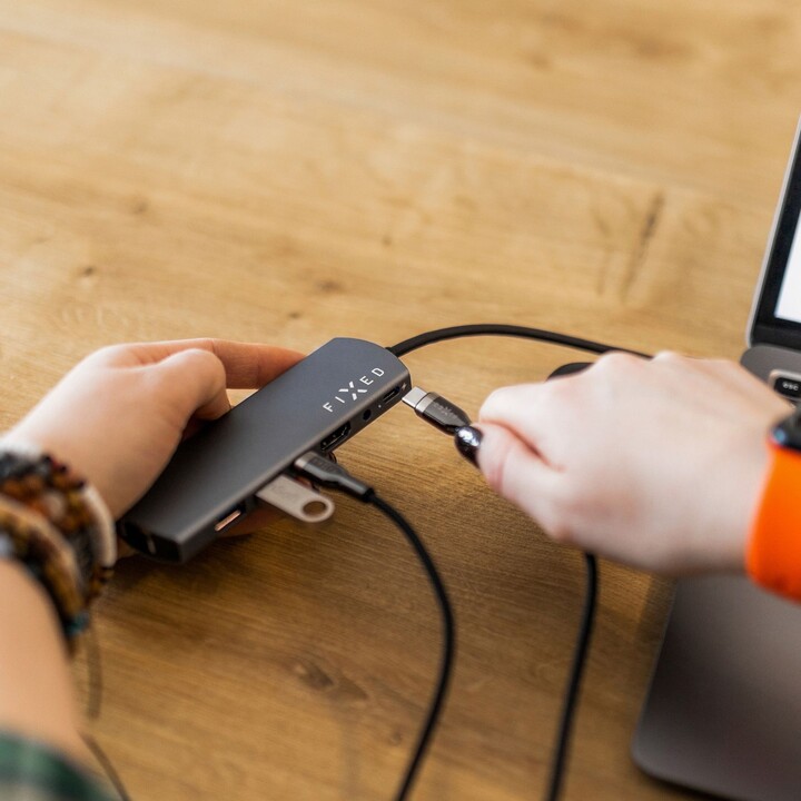 Kabllo karikimi dhe për të dhëna FIXED USB-C - USB-C, USB 2.0, PD 100W, 1.2m, e zezë