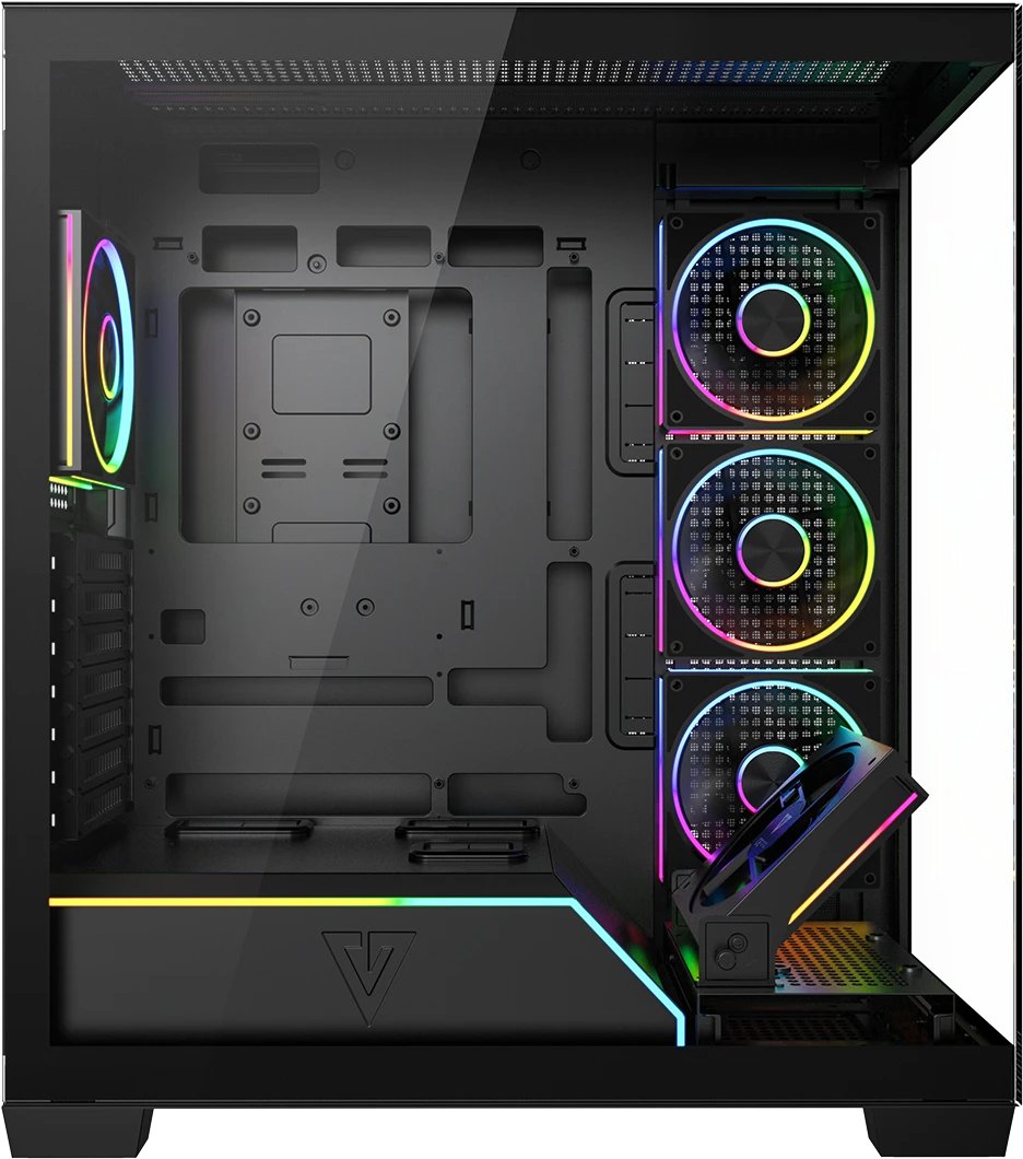 Kuti kompjuteri MODECOM Volcano Stellar Plus ARGB, Midi Tower, 5 ventilatorë ARGB, e zezë