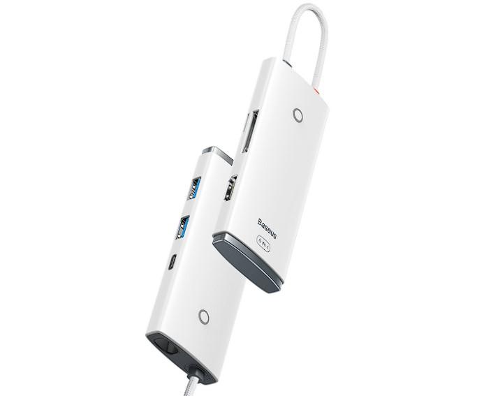 Hub USB C Baseus Lite Series WKQX050102, 6 në 1, HDMI 4K, gri