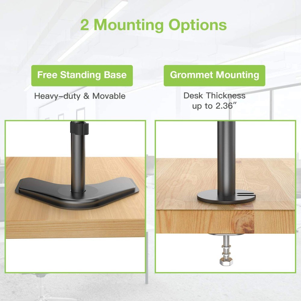 Mbajtëse tavoline për monitorë Techly ICA-LCD 2520V, për 2 monitorë 13"-27", VESA 75x75 100x100, e zezë