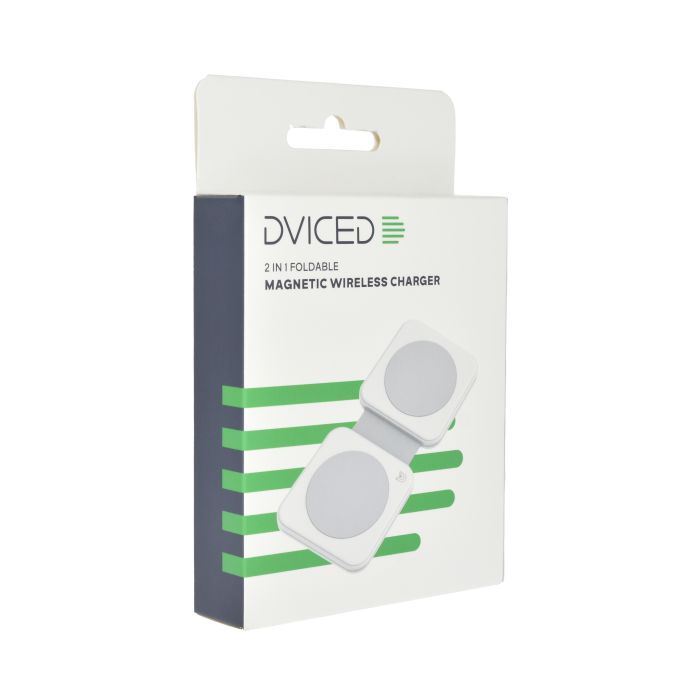 Dviced 2-In-1 Foldable Magnetic Wireless Charger, White