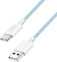 Kabllo USB LogiLink USB C në USB A, 60W, 1m, najlon, blu