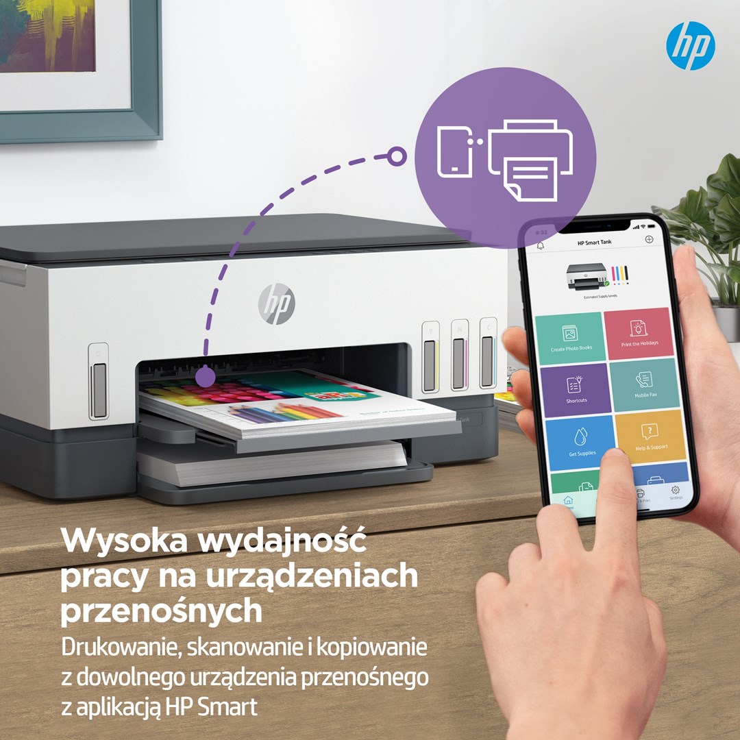 Printer multifunksional HP Smart Tank 670, inkjet, WiFi, i bardhë