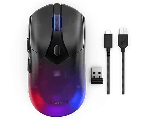 Maus gaming Lenovo Legion M410, wireless RF dhe USB Type C, 16000 DPI, i zi