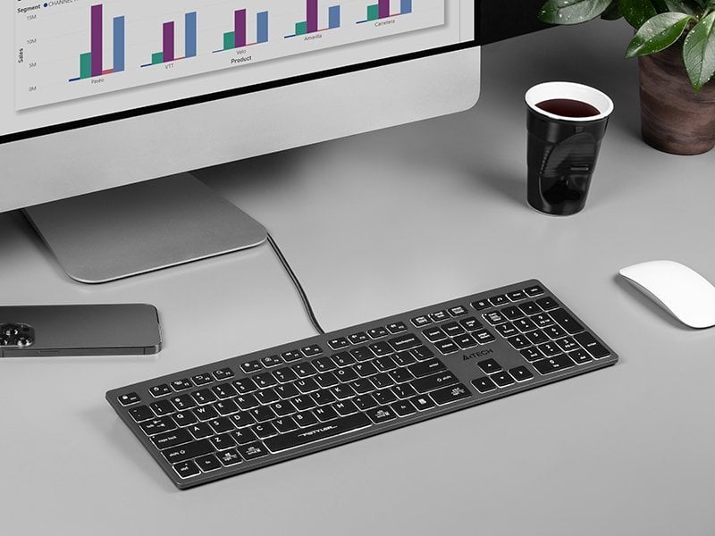 Tastierë A4Tech FX60H, me kabllo, US, e zezë