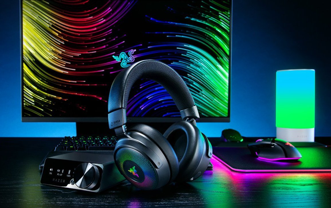 Kufje gaming Razer Kraken V4 Pro, Razer Sensa HD Haptics, OLED Control Hub, të zeza