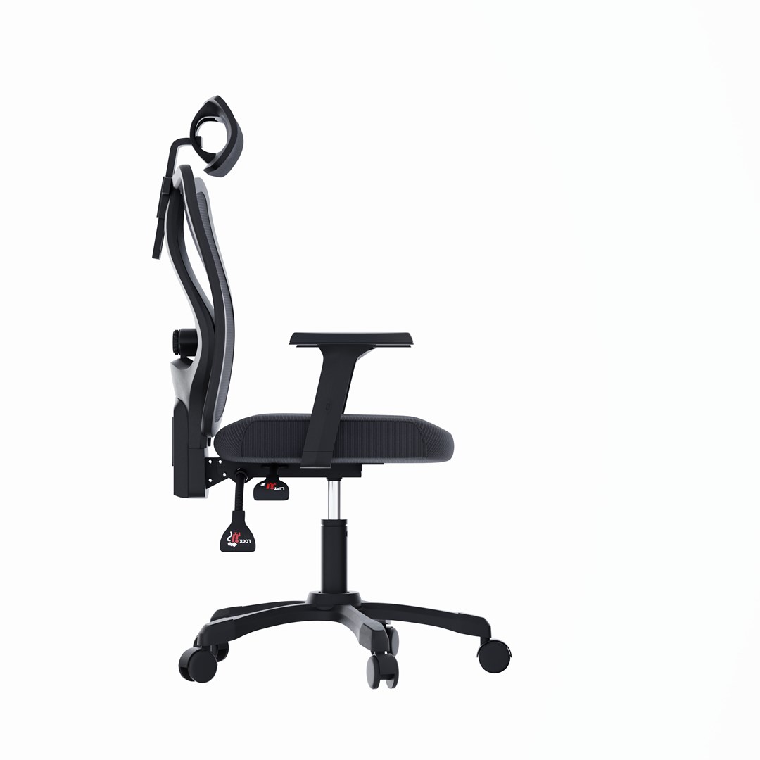 Karrige zyre Activejet T5, ergonomike, me mbështetëse rrjete, e zezë