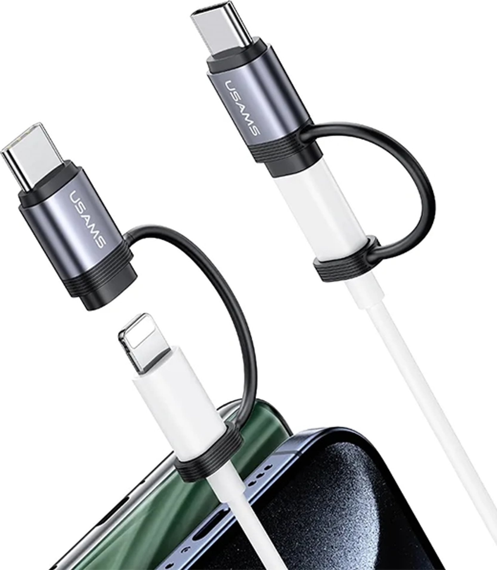 Adapter Lightning në USB C Usams AU17, 30W, alumini, i zi