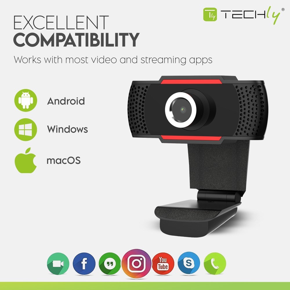 Webkamera Techly I-WEBCAM-60T, Full HD 1080p, USB 2.0, e zezë