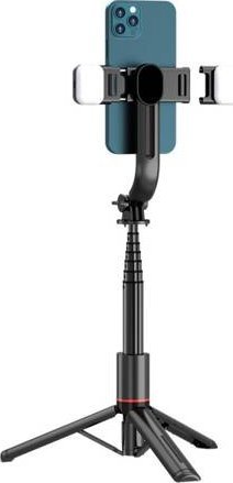 Selfie stick tripod wireless Tech-Protect L05S, me dritë LED, Bluetooth, i zi