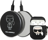 Mbrojtëse Karl Lagerfeld për AirPods + power bank, e zezë