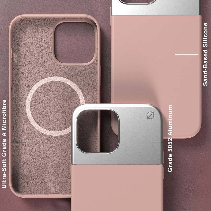 Mbulesë telefoni Atom Studios Split Silicone MagSafe për iPhone 13 Pro, rozë