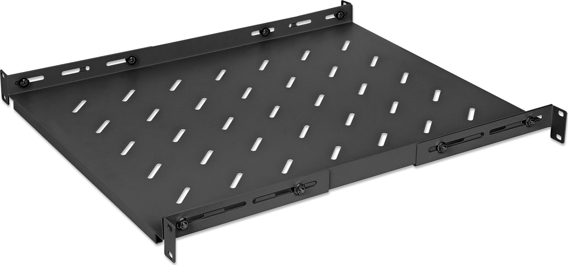 Rafte fikse për kabinet rrjeti Intellinet 19", 1U, thellësi 550 750mm, i zi