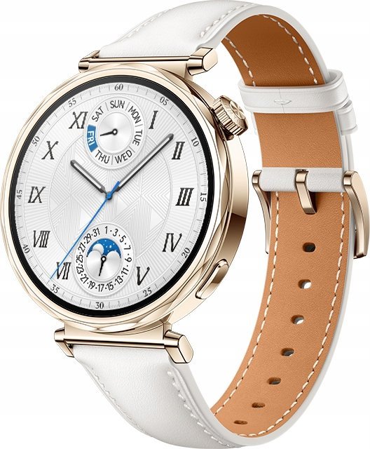 Ora inteligjente HUAWEI Watch GT 5, 41 mm, gold, me rrip lëkure të bardhë