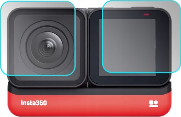 Mbrojtës ekrani SunnyLife për Insta360 ONE R 4K, xham i fortifikuar, 4 copë, transparent