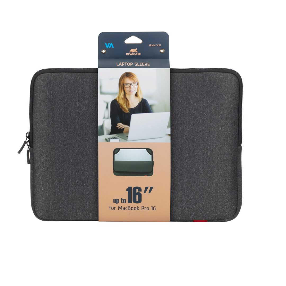 Këllëf mbrojtës për laptop RivaCase, 15.6", e hirtë
