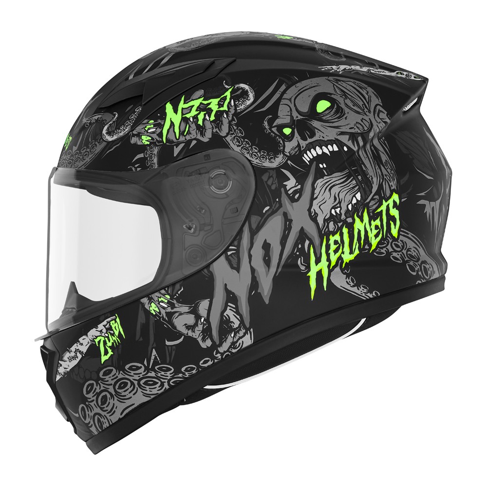 Helmetë moto Full Face Nox N731, për fëmijë, polikarbonat, e zezë