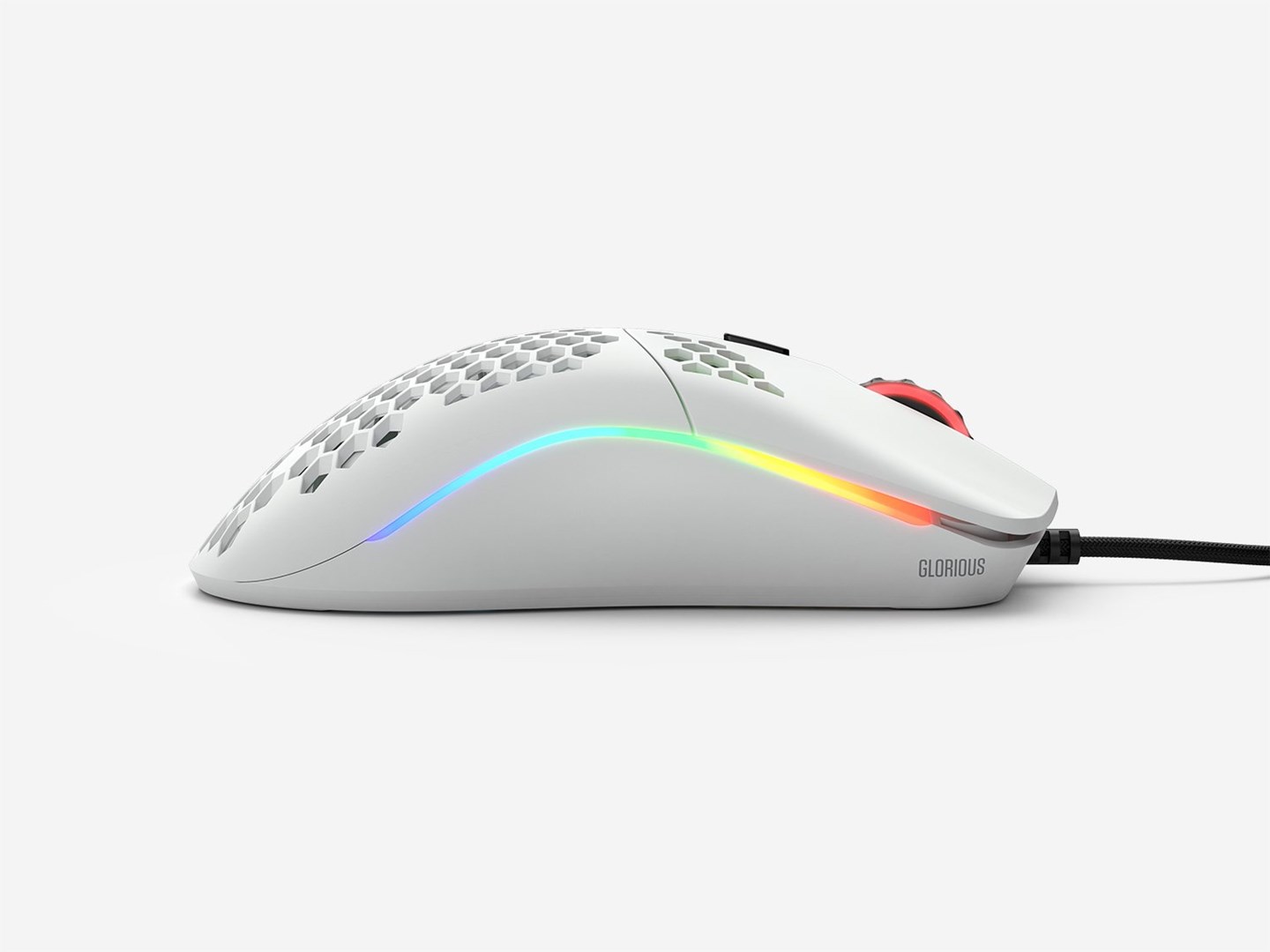 Maus gaming Glorious Model O, optik, me RGB, i bardhë mat