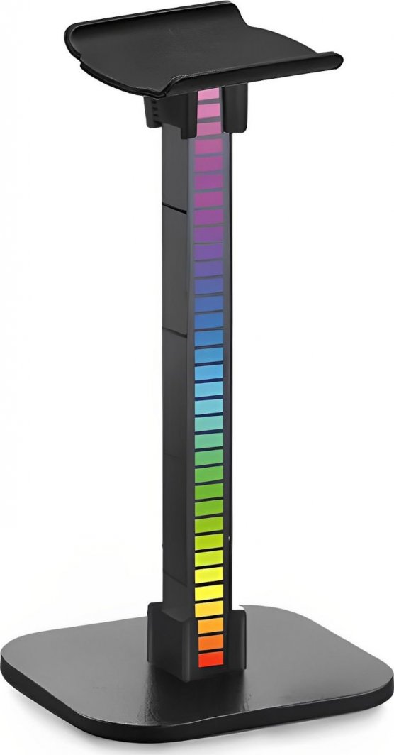 Mbajtëse për kufje Mozos D11, RGB, plastike, e zezë