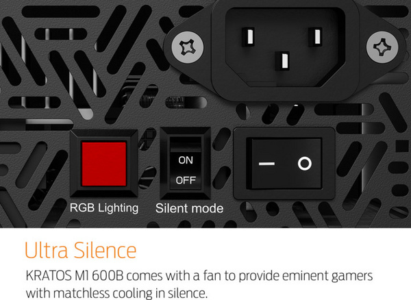 Burim energjie Gamdias Kratos M1-600B ARGB 16210-01000-10000-G , 600W