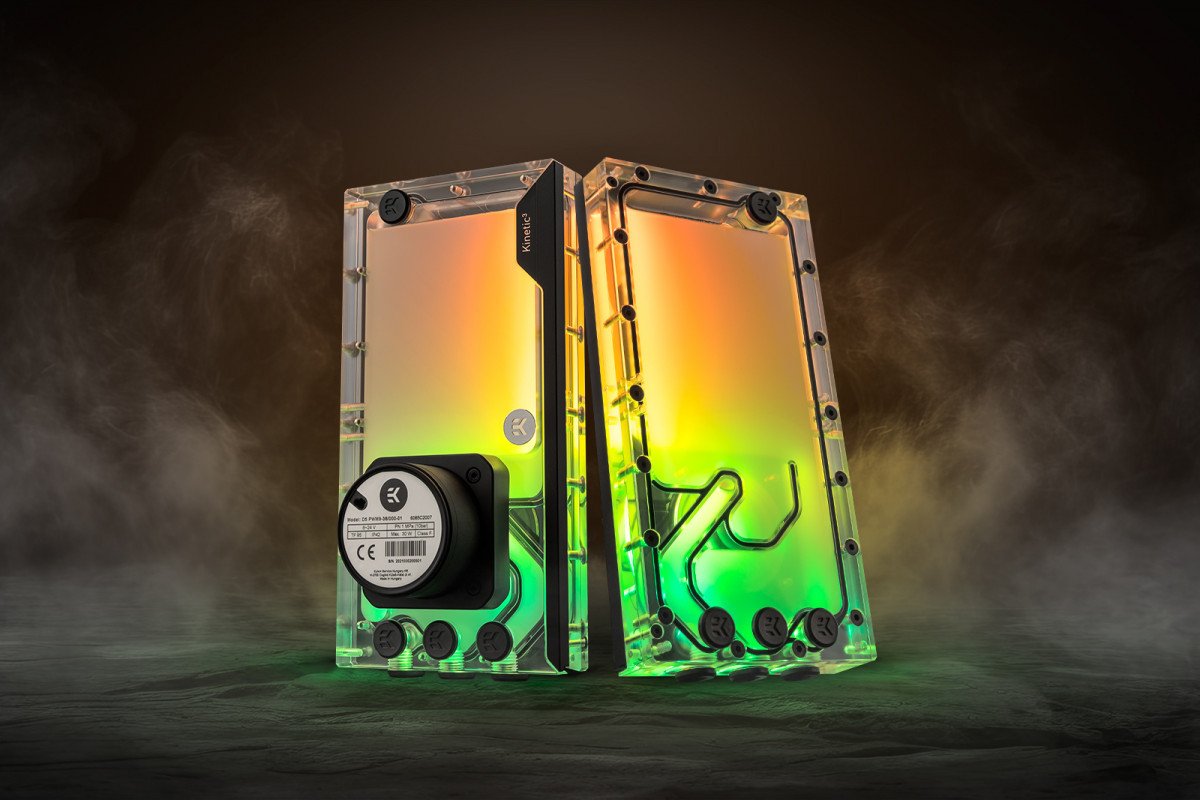 Pompë me rezervuar PC EK Water Blocks EK-Quantum Kinetic3 FLT 240, D5, D RGB, plexi