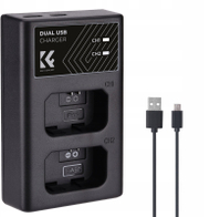 Karikues baterie K&F Concept FW50, Dual Channel, ekran LED, me kabllo Type C