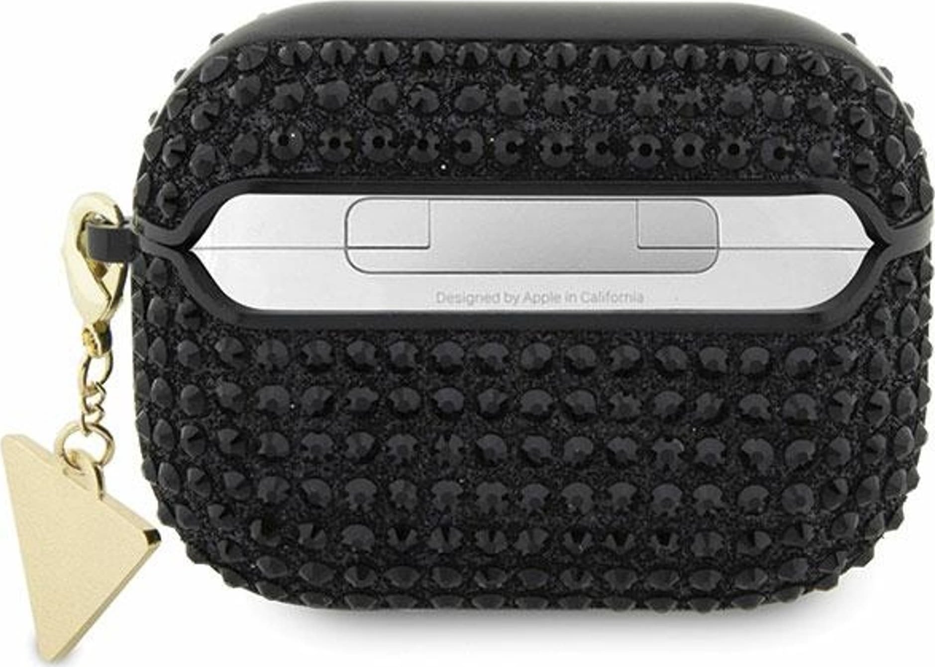 Kështëzë Guess Original Case Rhinestone Triangle, për AirPods Pro, poliuretani, e zezë