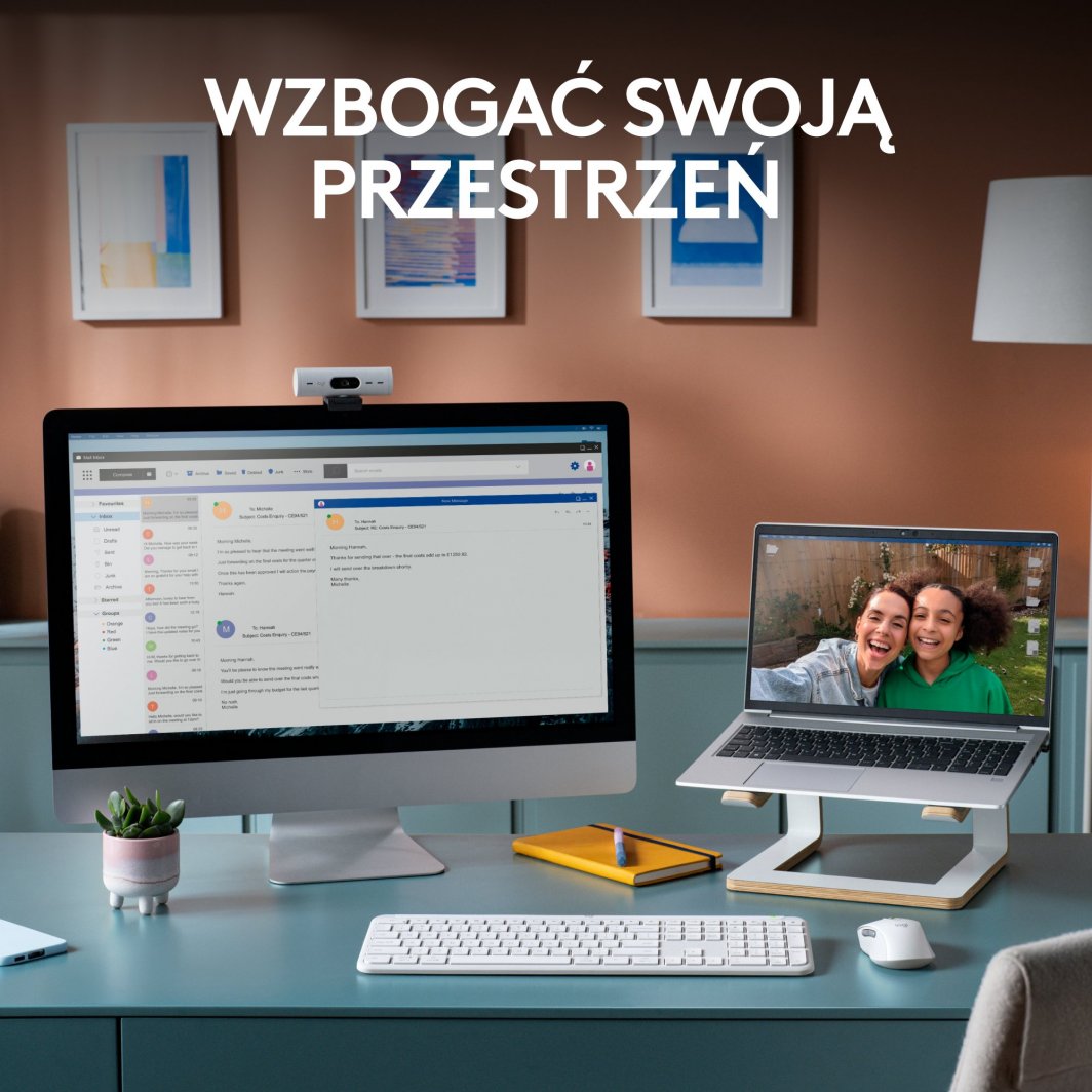 Set tastierë + maus Logitech Signature Slim MK950 (920-012491), i bardhë