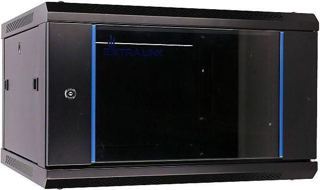 Kabinet muri për rrjet ExtraLink EX.7225, 19", 6U, i zi