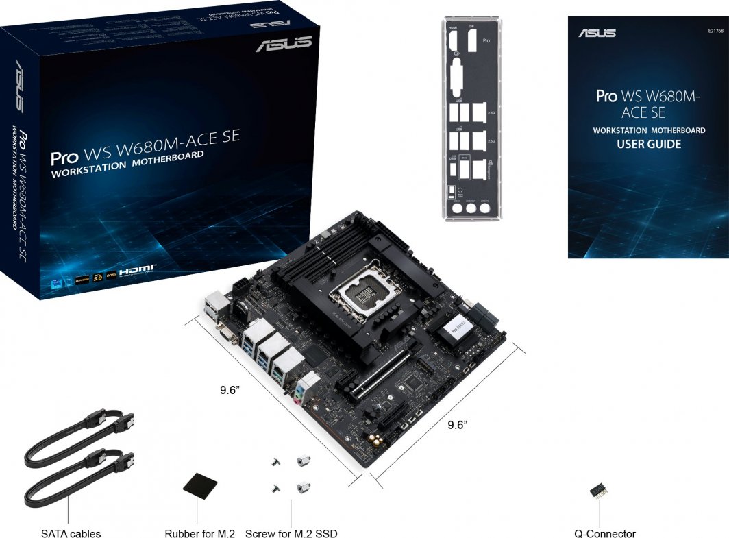 Pllakë amë ASUS PRO WS W680M-ACE SE, Intel W680, Socket 1700, 4 slota, Micro ATX