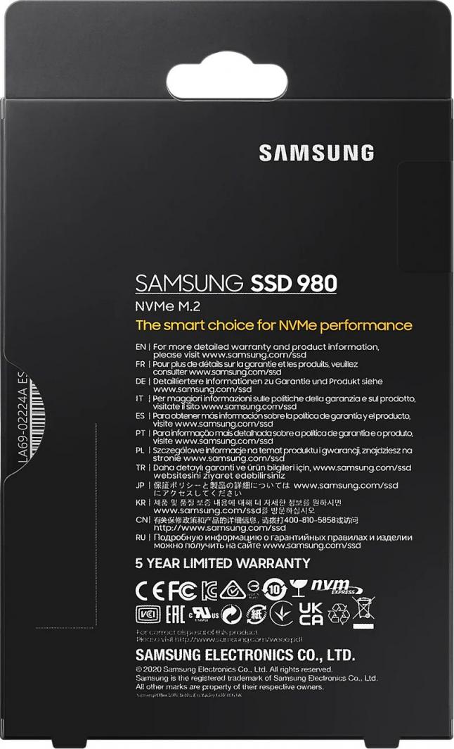 Disk SSD Samsung 980, 500GB, M.2 2280 PCI-E x4 Gen3 NVMe