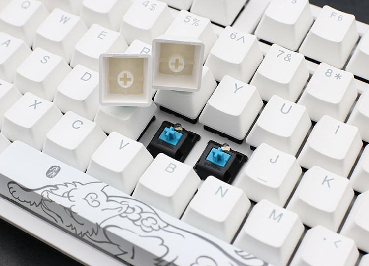 Tastierë për lojëra Ducky One 2 White Edition, MX-Blue, LED, e bardhë