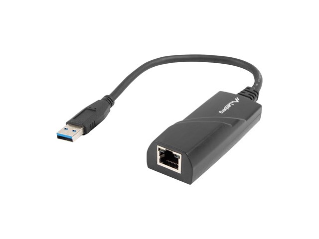 Përshtatës rrjeti Lanberg, USB-A në RJ45, USB 3.0, Gigabit Ethernet, 1000Mbps, i zi