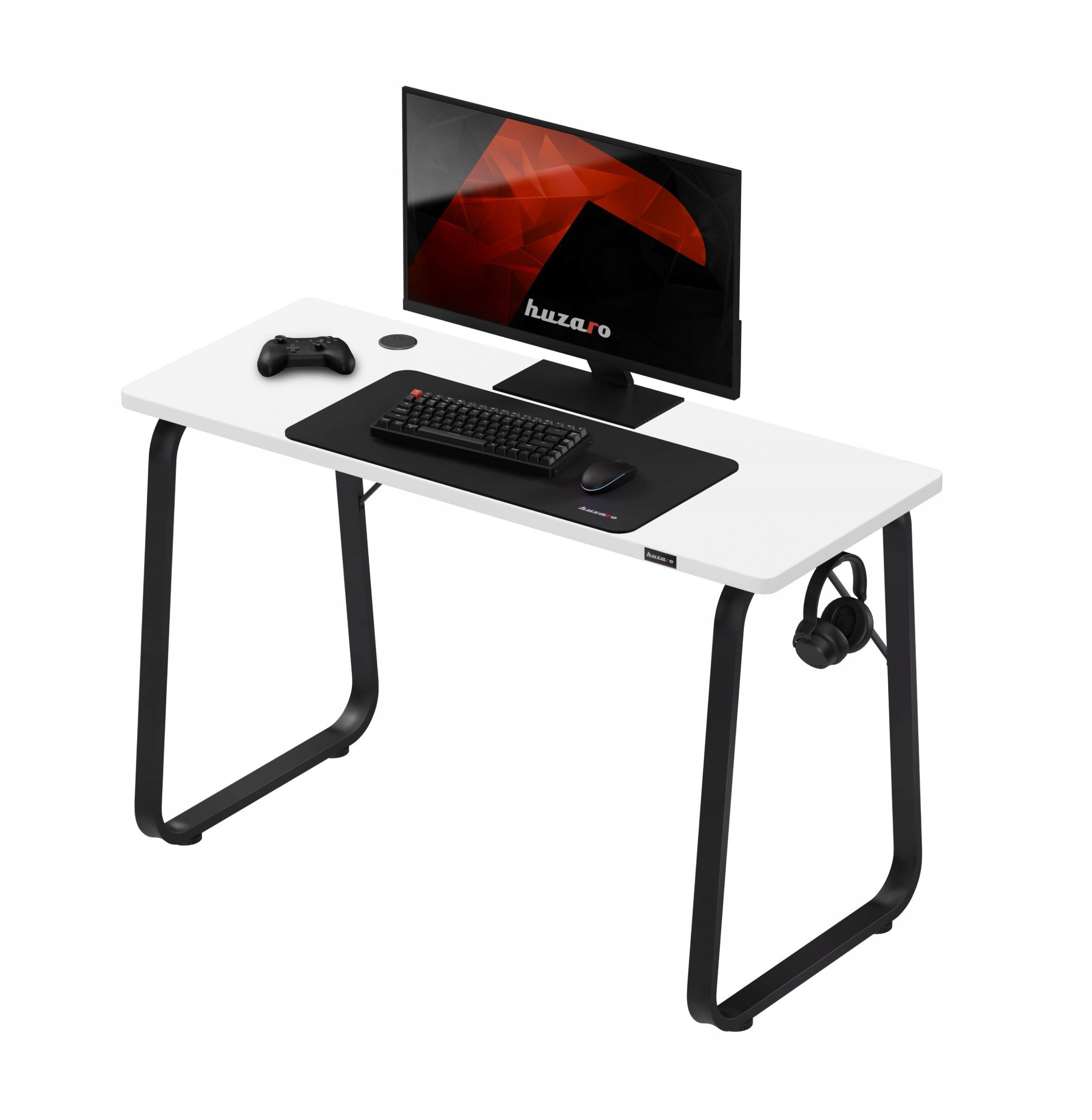 Tavolinë gaming Huzaro Hero 1.5, 120 cm, për gamer, e bardhë