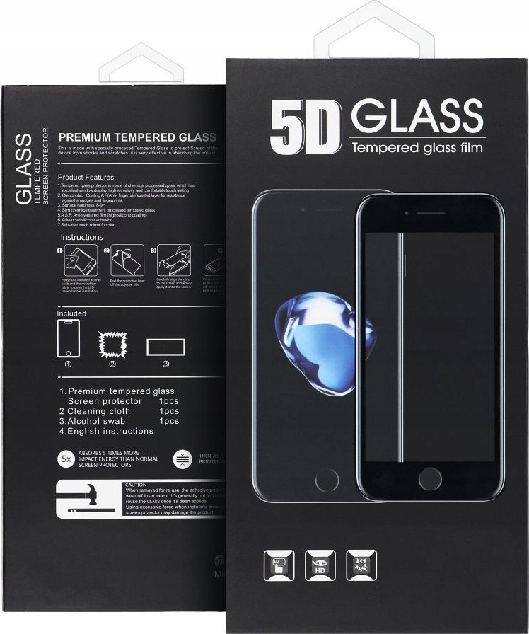 Xham mbrojtës 5D Full Glue për Samsung Galaxy A35 A55, 0.3mm, i zi