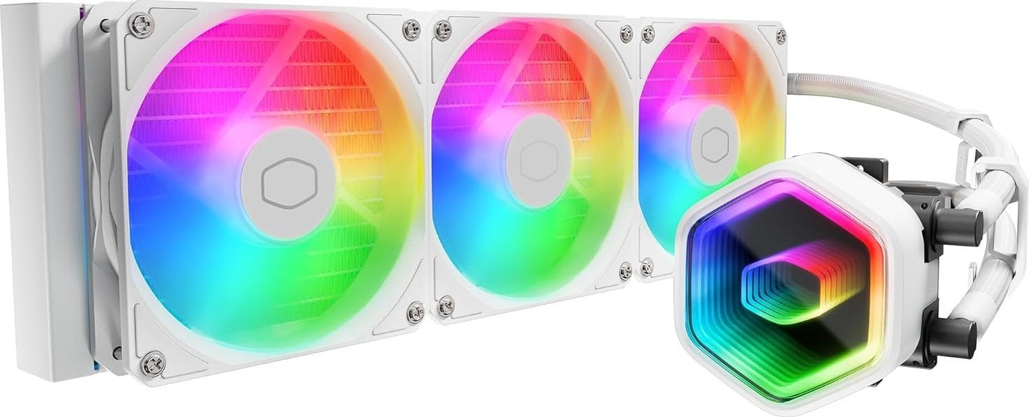 Ftohës uji CPU Cooler Master MasterLiquid 360 Core II, radiator 360 mm, i bardhë