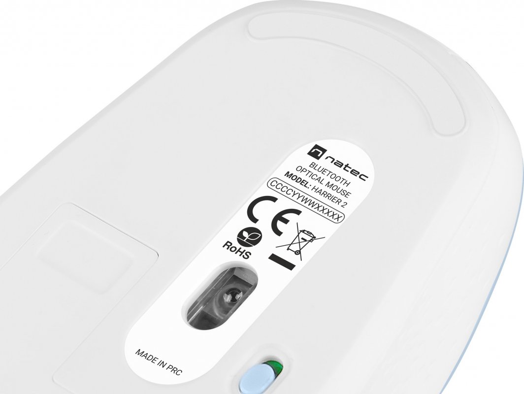 Maus Natec Harrier, wireless, Bluetooth, i bardhë dhe i kaltërt