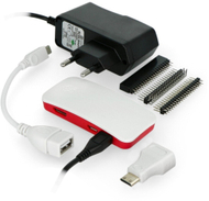 Set mikrokompjuteri Raspberry Pi Zero W, Wi Fi, aksesorë komplet, i bardhë kuqe