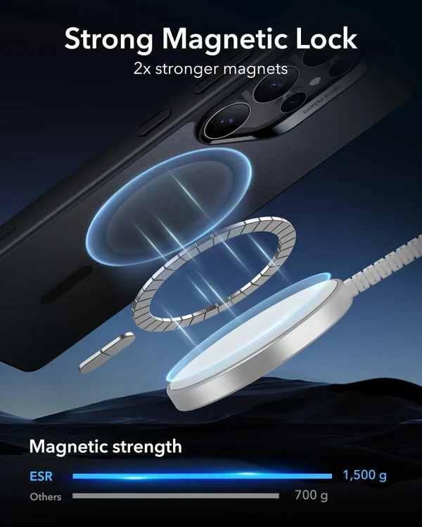 Mbrojtëse ESR Classic Hybrid HaloLock për Samsung S25 Ultra, e zezë