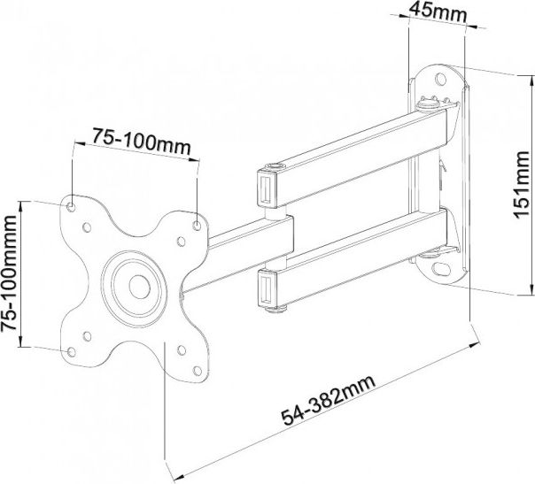 Mbajtëse murale për TV Techly ICA-LCD-923B, 13"-30", e zezë