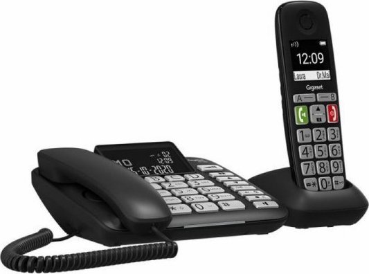 Telefon fiks Gigaset DL780 Plus, analog DECT, ekran i ndriçuar, i zi