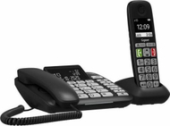 Telefon fiks Gigaset DL780 Plus, analog DECT, ekran i ndriçuar, i zi