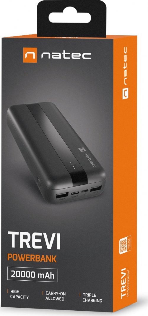Powerbank Natec Slim NPB-1922, 20000mAh, i zi