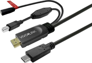 Кабел USB C во HDMI Vivolink PROUSBCHDMIUSBB5 CHARGE, 4K, со USB за допир, црна
