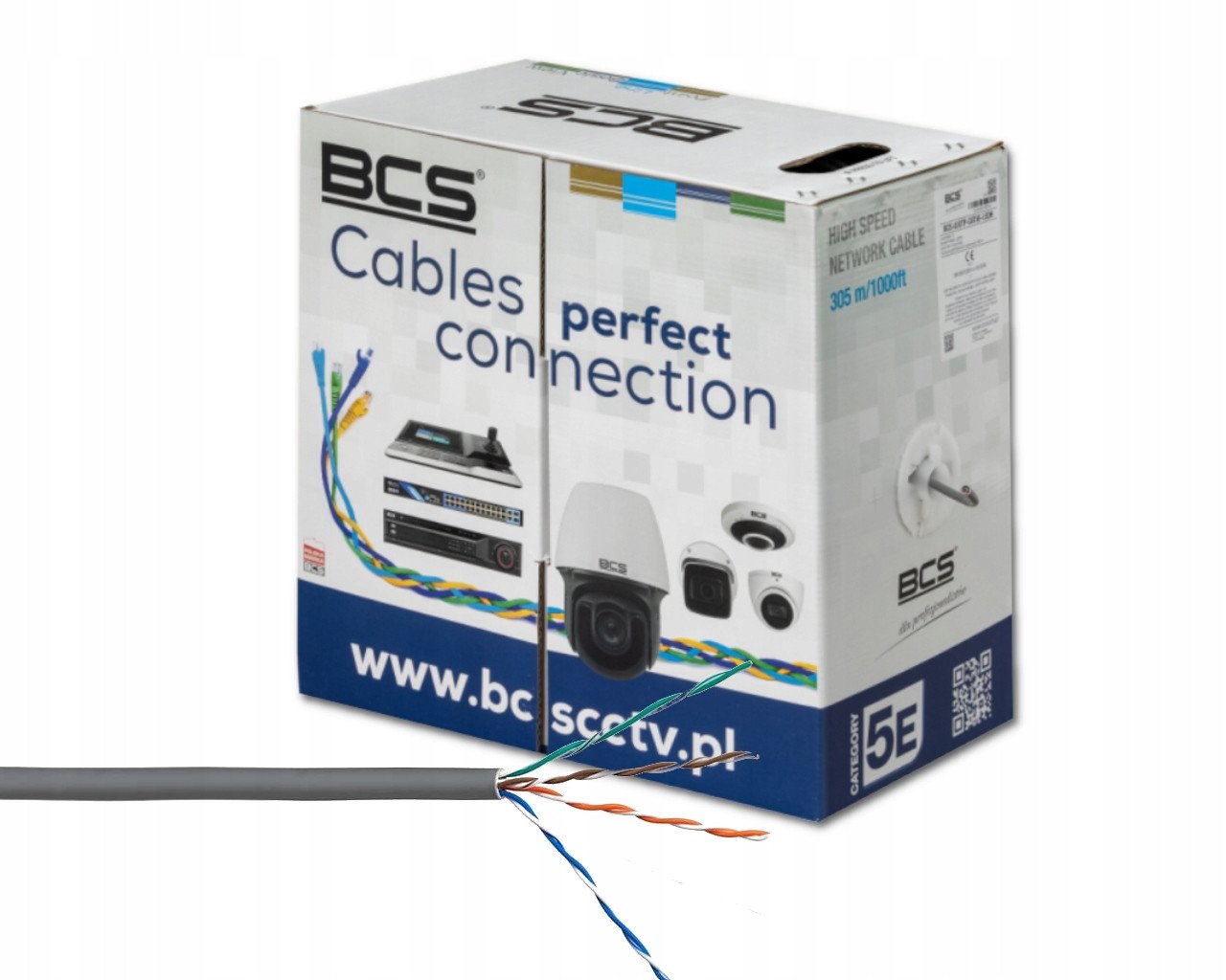 Kabllo rrjeti BCS UTP CAT6, 305m, PVC, gri