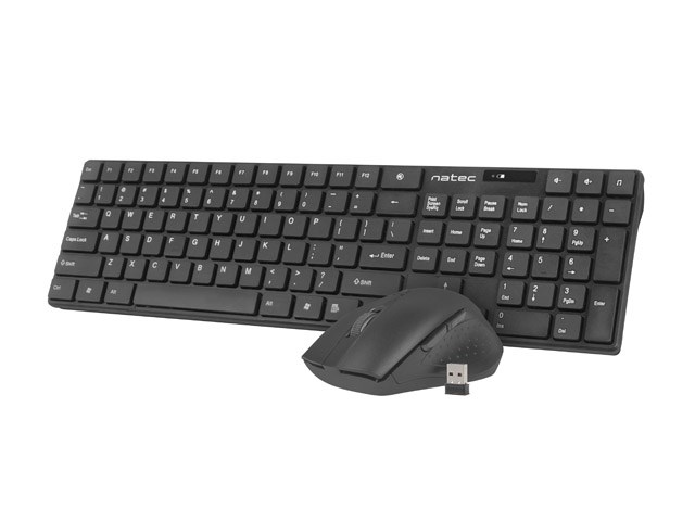 Set tastierë dhe maus Natec Stingray NZB-1440, Wireless, USB, e zezë