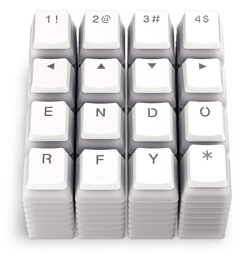 Taste PBT Endorfy Pudding Onyx White, 104 copë, të bardha