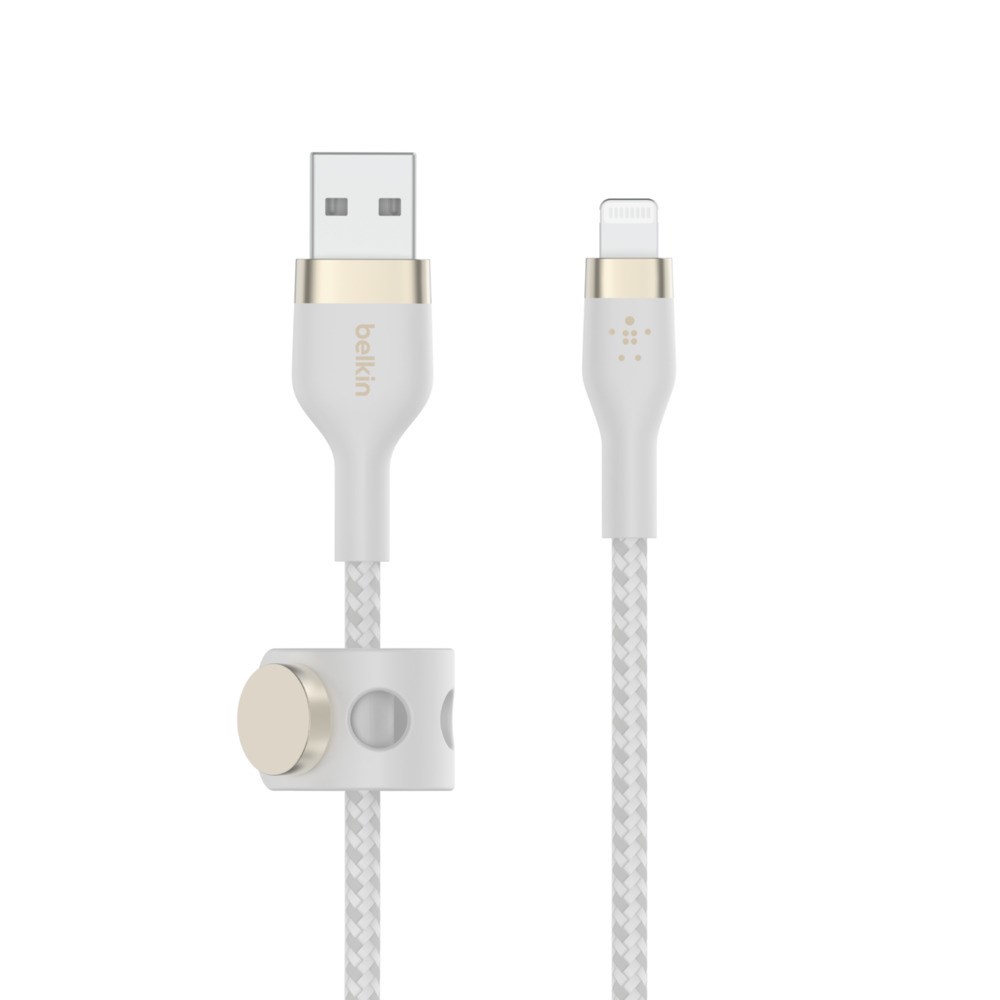 Kabllo USB-A në Lightning Belkin BoostCharge Pro Flex, 3m, MFi, e bardhë