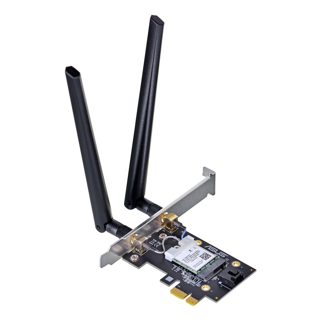 Kartë rrjeti Asus PCE-AXE5400, Wi-Fi 6E, Bluetooth 5.2, PCIe, e zezë